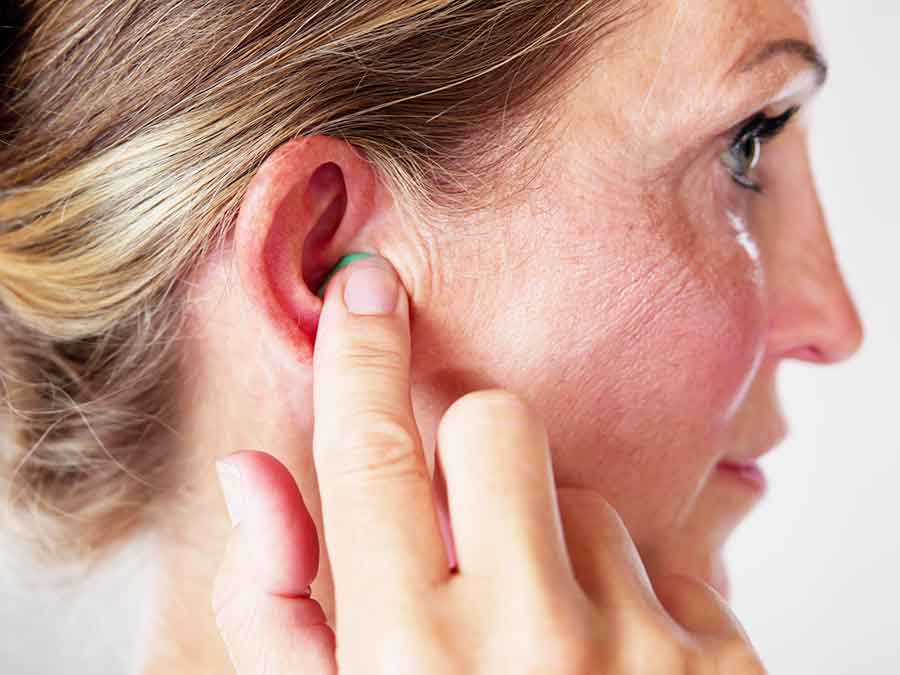 Hearing Aids being worn by a patient of Amplify Hearing Care